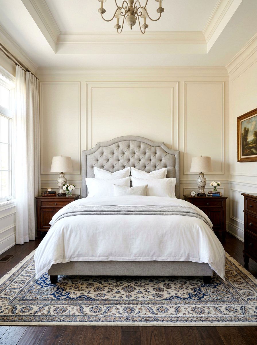 Button Tufted Headboard - 30 traditional bedroom ideas
