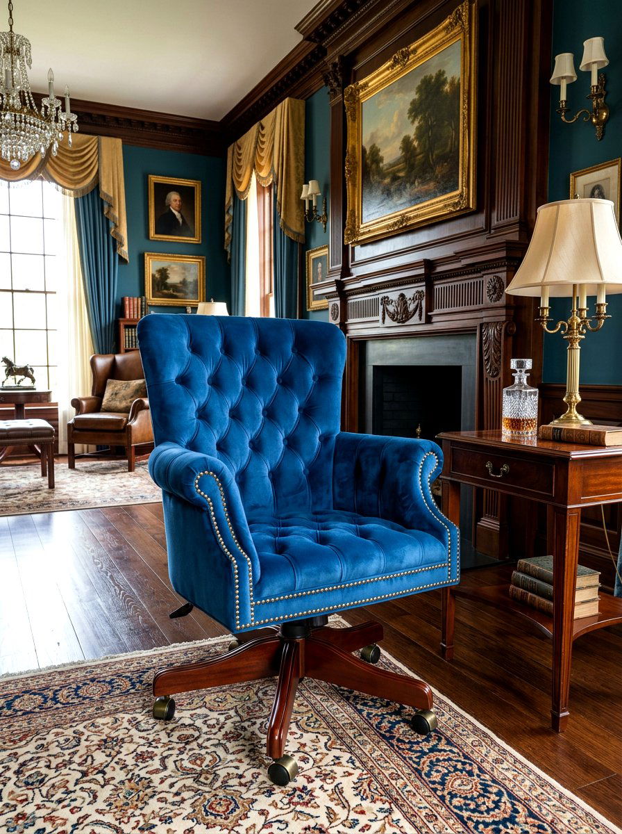 Button Tufted Swivel Chair - 30 swivel chair ideas
