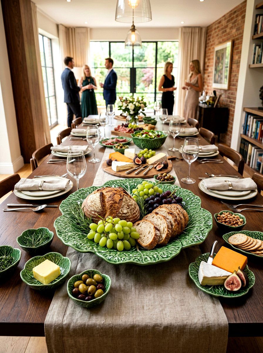 Cabbage Leaf Serving Platter - 30 cabbage plate tablescape ideas