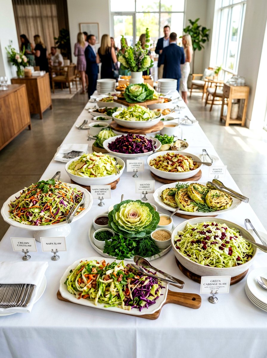 Cabbage Plate Buffet Display - 30 cabbage plate tablescape ideas