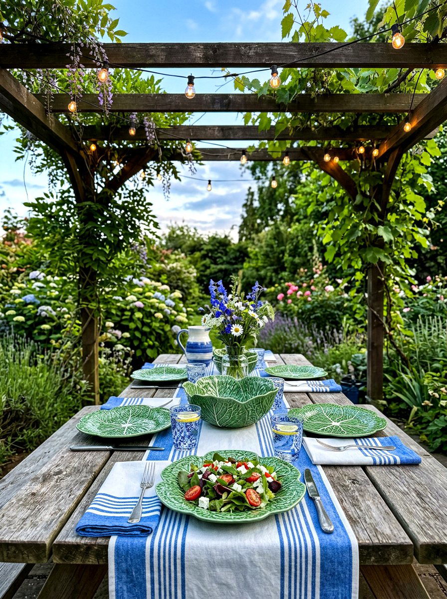 Cabbage Plate Outdoor Dining - 30 cabbage plate tablescape ideas