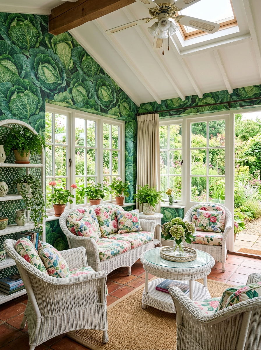 Cabbage leaf wallpaper - 30 vegetable motif wallpaper ideas
