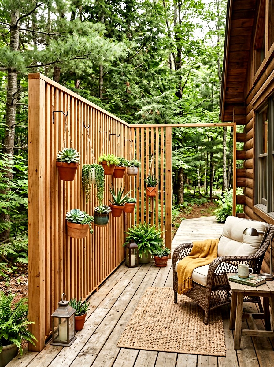 Cabin Patio Privacy Screen - 30 mountain cabin patio ideas