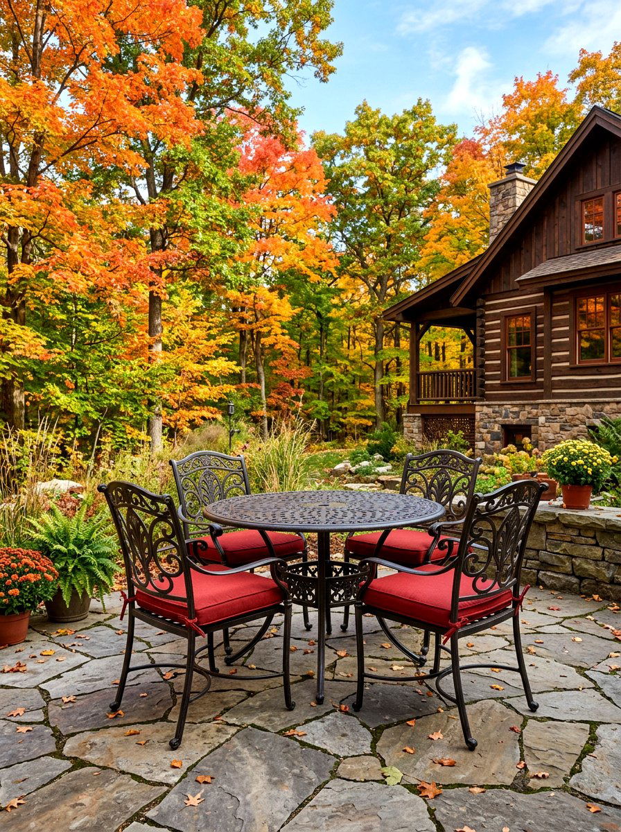 Cabin Patio Wrought Iron - 30 mountain cabin patio ideas