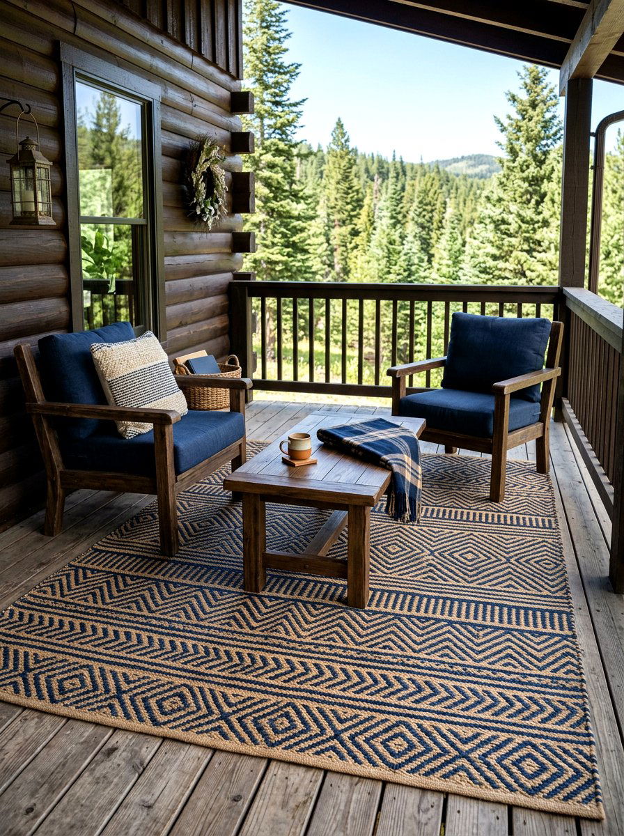 Cabin Porch Area Rug - 30 cabin front porch ideas
