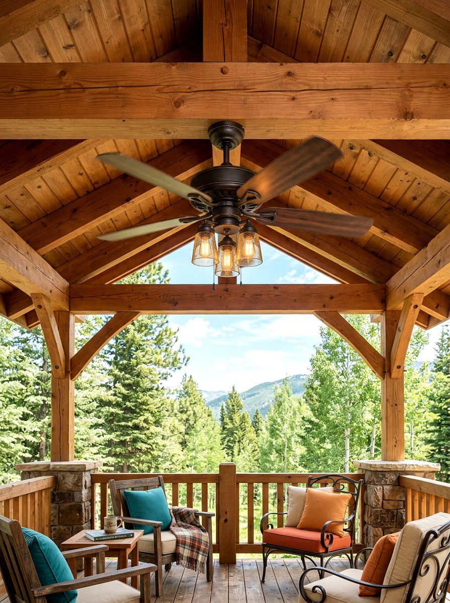 Cabin Porch Ceiling Fan - 30 cabin front porch ideas
