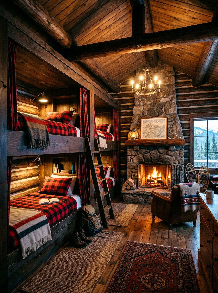 Cabin Style Built In Bunk Beds - 30 built in bunk room ideas