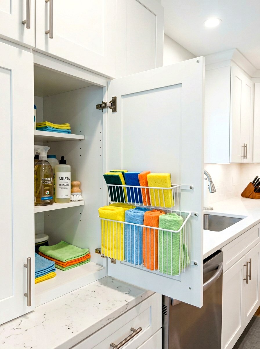 Cabinet Door Basket - 30 kitchen organization ideas