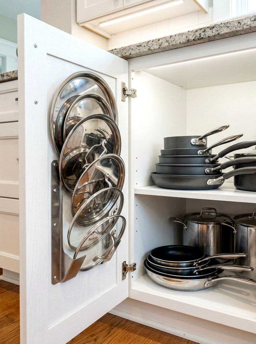 Cabinet Door Lid Holder - 30 micro kitchen storage ideas