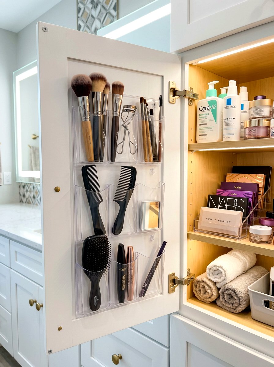 Cabinet Door Pocket - 30 bathroom storage ideas