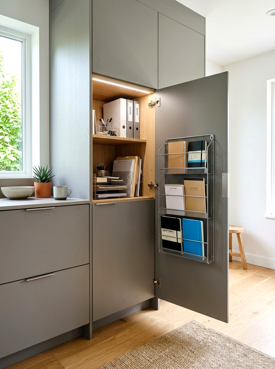 Cabinet Door Rack - 30 notebook storage ideas