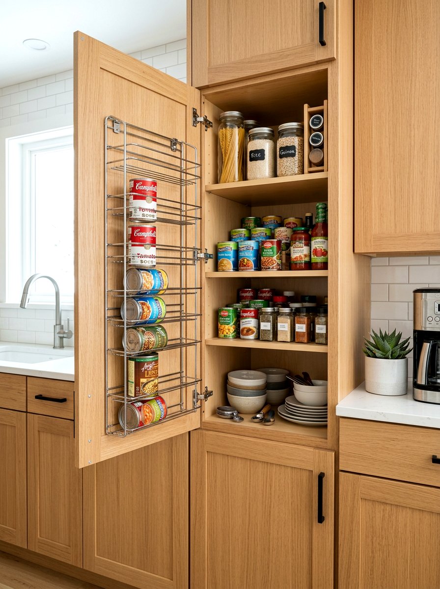 Cabinet Door Rack - 30 can storage ideas