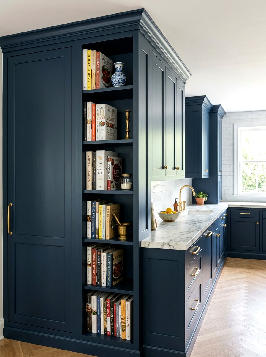 Cabinet End Shelving - 30 physical cookbook kitchen ideas