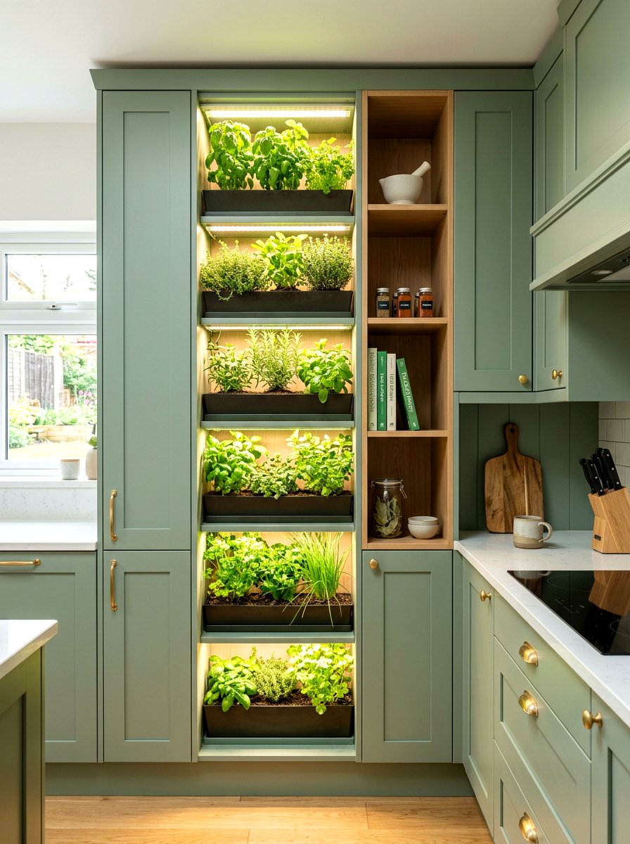 Cabinet Integrated Vertical Garden - 30 indoor vertical garden ideas