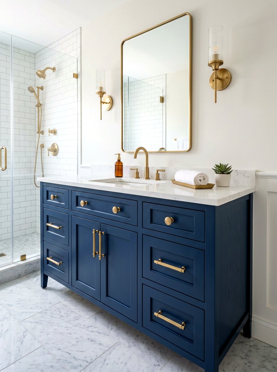 Cabinet knob replacement - 30 renter friendly bathroom decor ideas