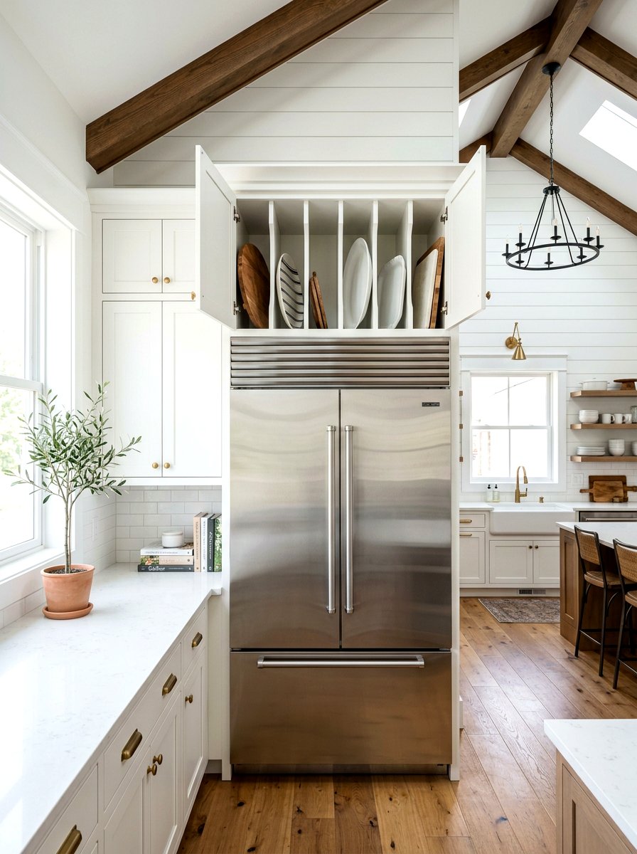 Cabinet over refrigerator - 30 tray divider cabinet ideas