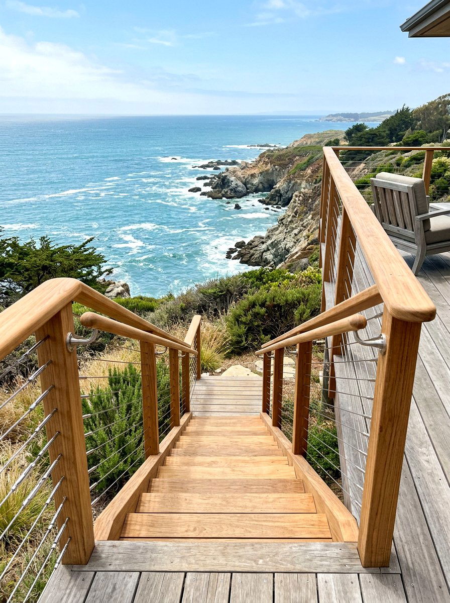 Cable Railing Deck Stairs - 30 deck stair ideas