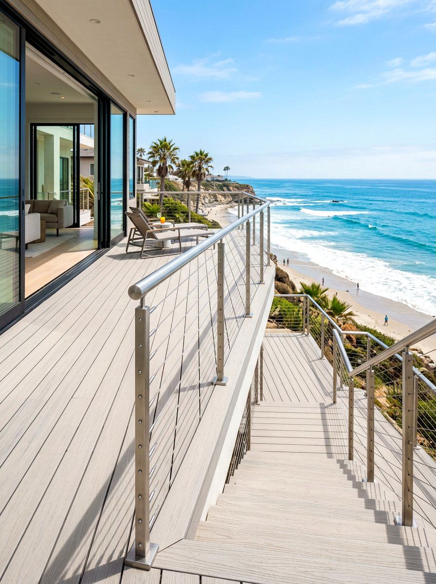Cable Stair Railing - 30 outdoor stair railing ideas