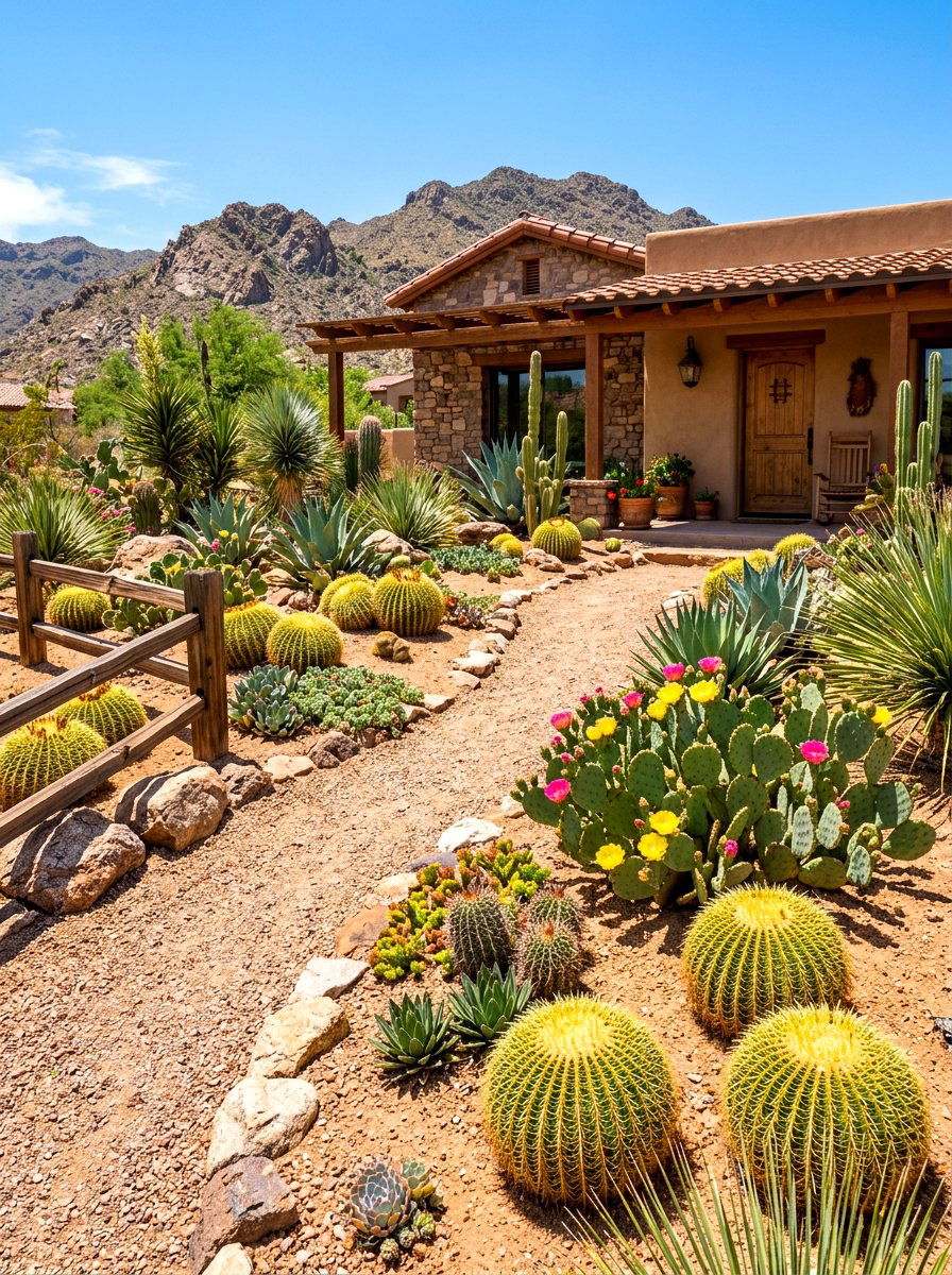 Cacti Garden - 30 drought tolerant front yard ideas