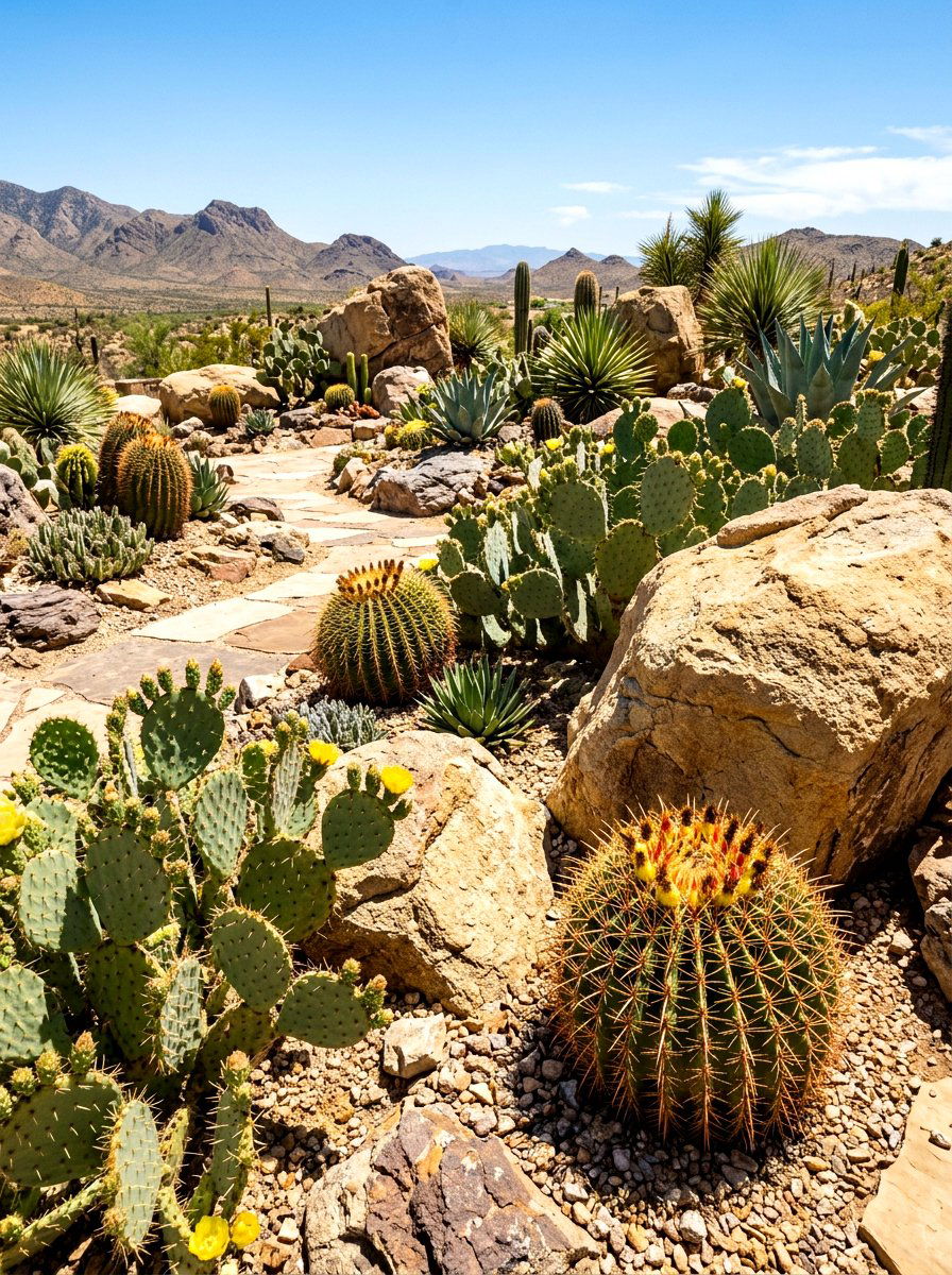 Cacti Landscape Arrangement - 30 xeriscape backyard ideas