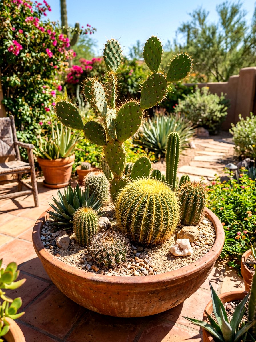Cactus Garden Container - 30 container plant arrangement ideas