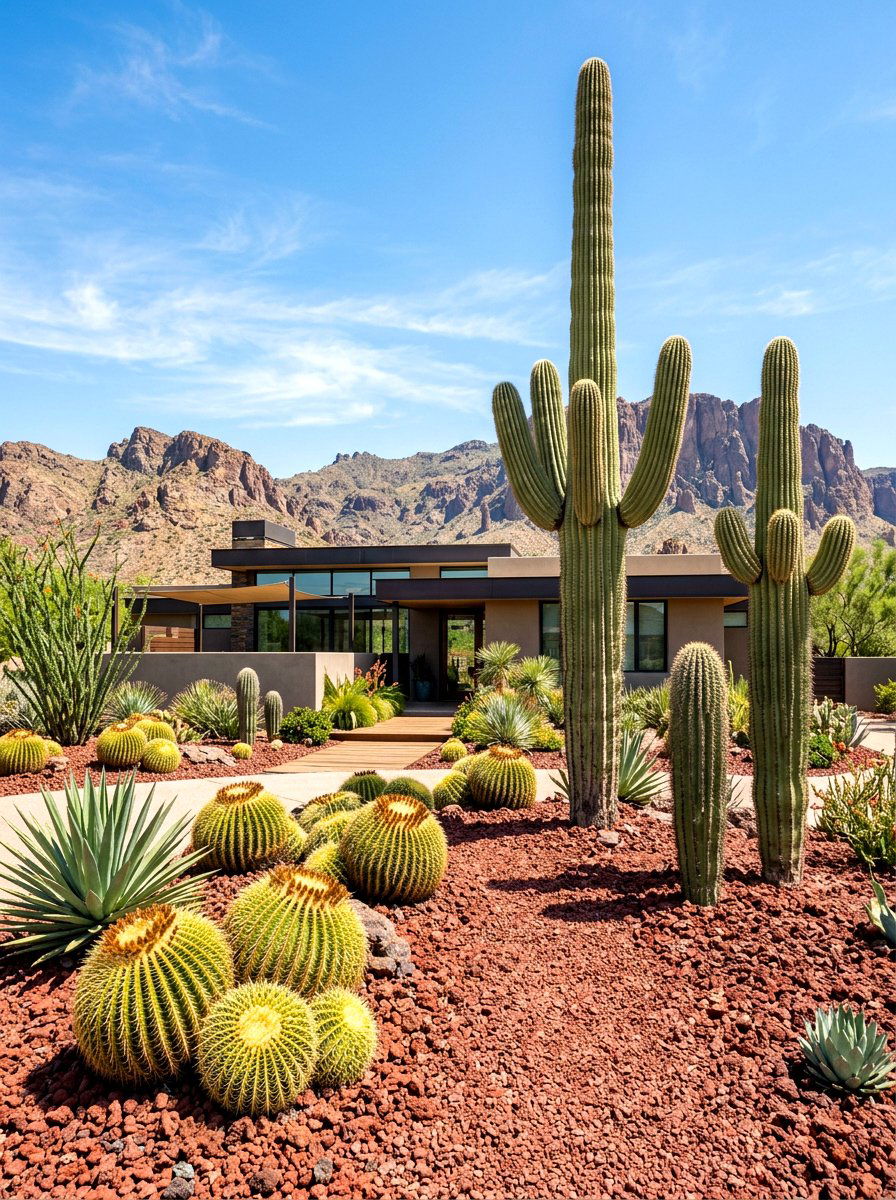 Cactus Landscape - 30 xeriscape garden ideas
