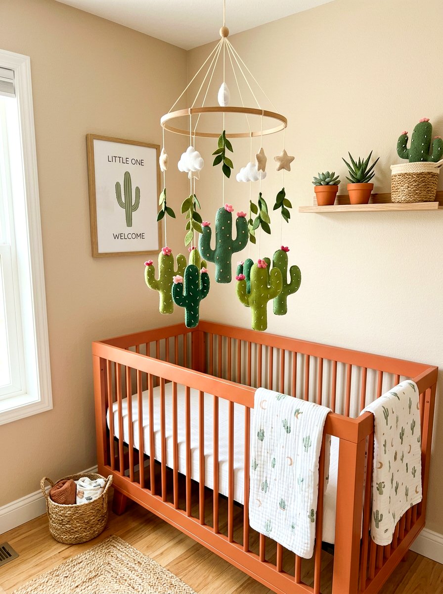 Cactus Nursery Mobile - 30 mobile decor nursery ideas