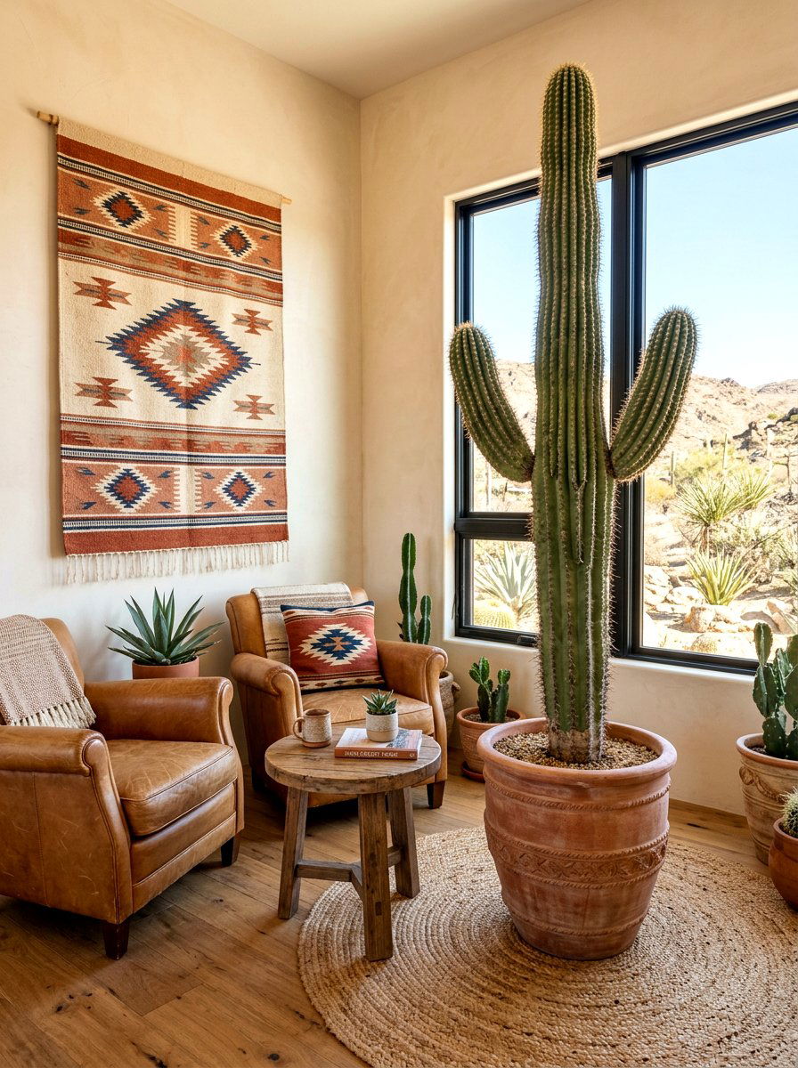 Cactus Plant Decor - 30 western home decor ideas