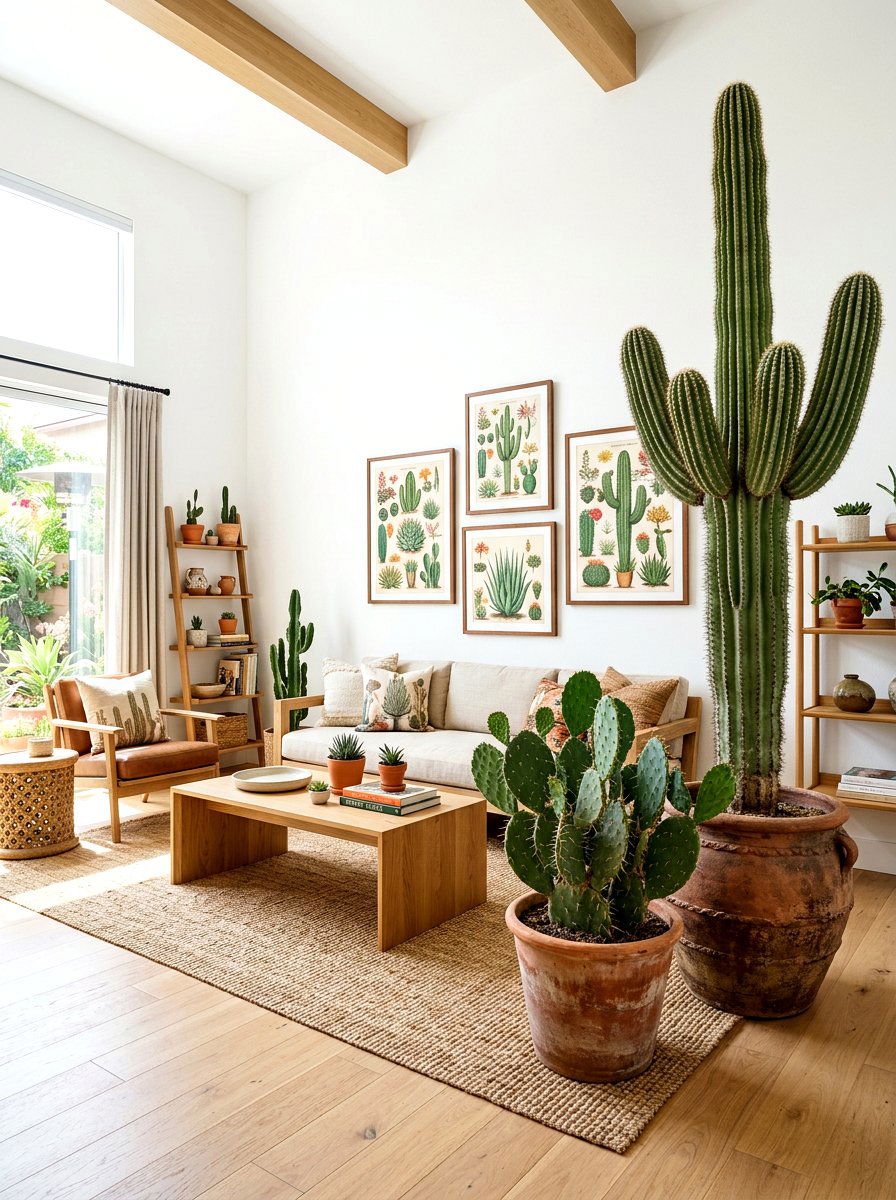 Cactus decor living room - 30 southwestern living room ideas