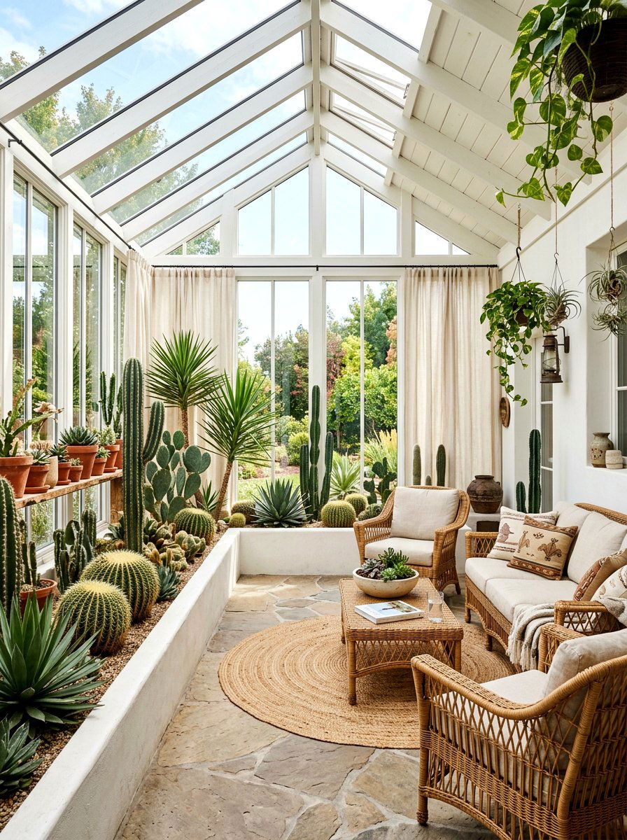 Cactus sunroom design ideas - 30 cactus decor ideas