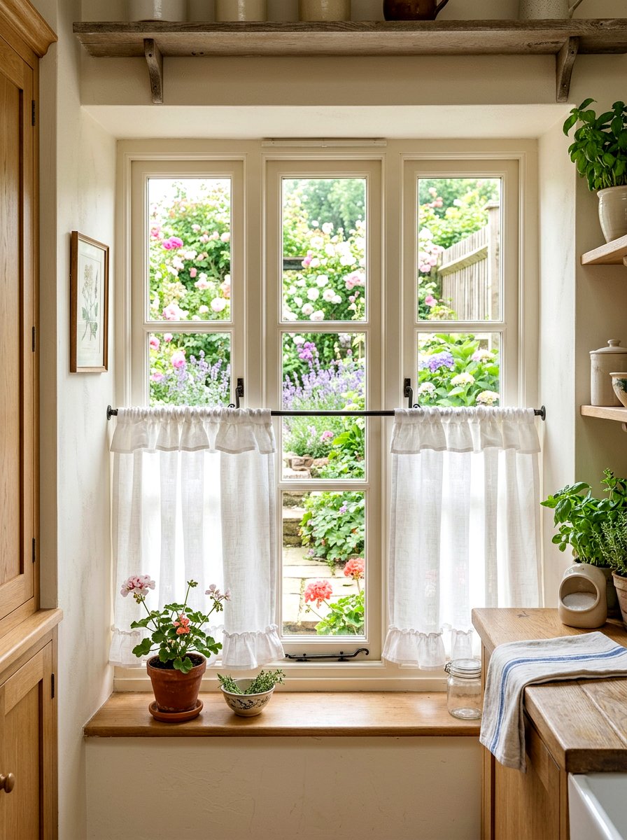 Cafe Curtain - 30 bistro kitchen ideas