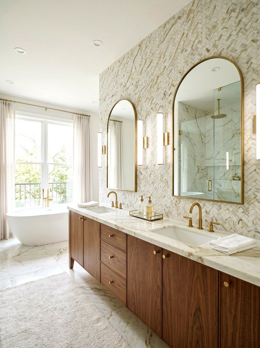 Calacatta Gold Marble - 30 mosaic marble bathroom ideas