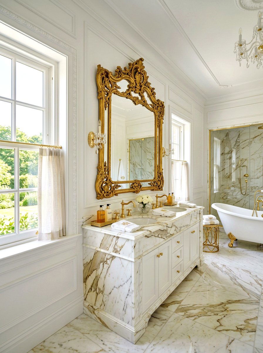 Calacatta gold marble sink - 30 statement stone sink ideas