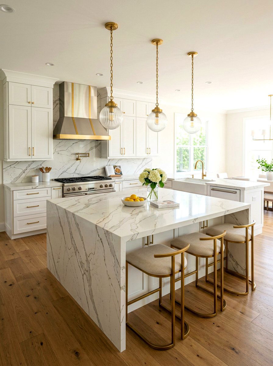 Calacatta quartz kitchen - 30 quartz kitchen ideas