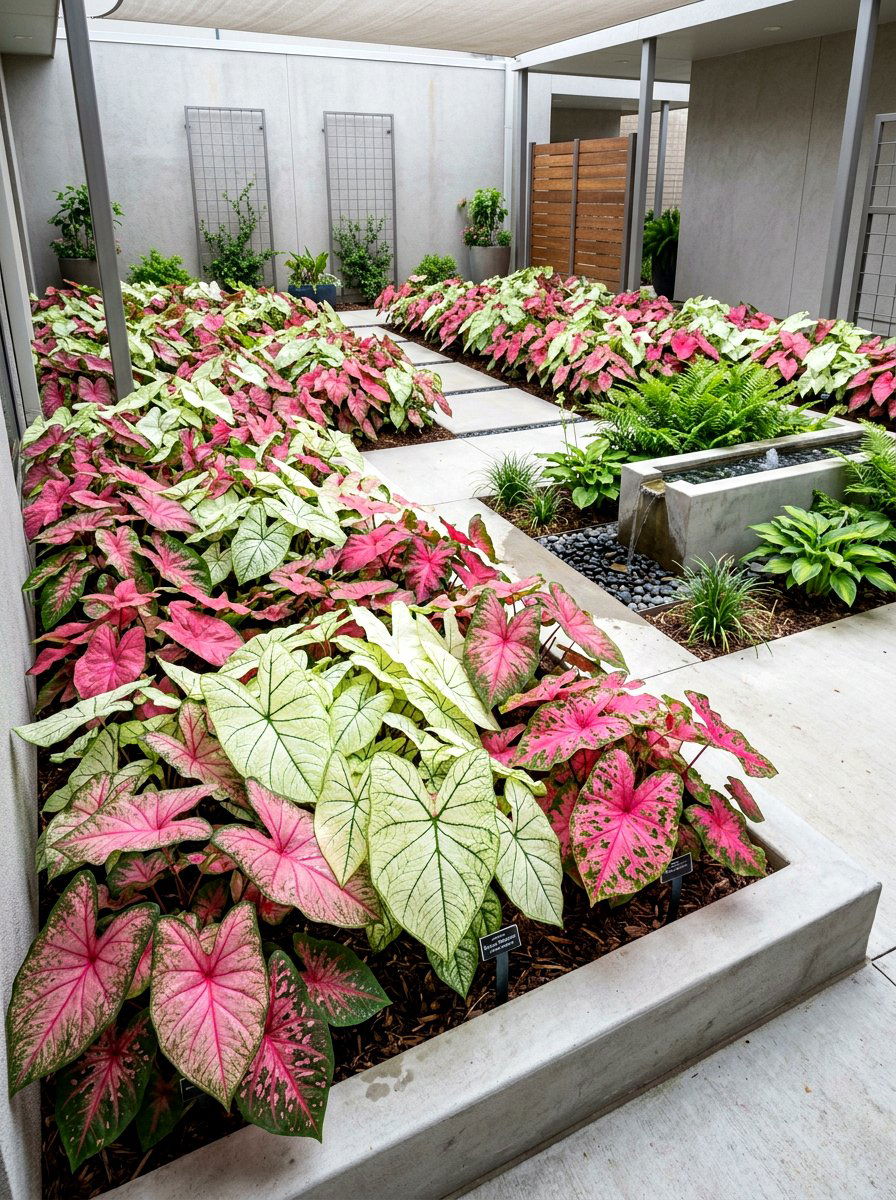 Caladium Foliage Garden - 30 bulb garden ideas