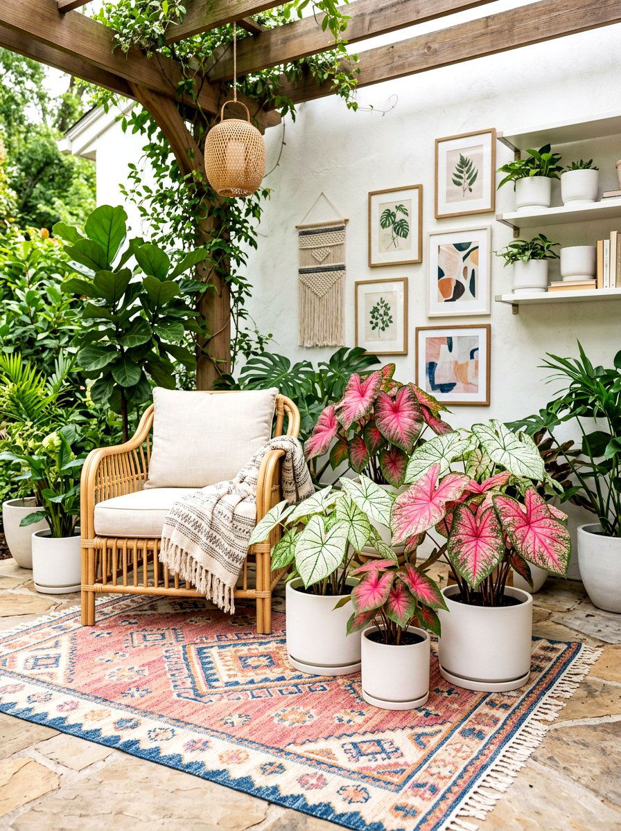 Caladium Patio Design - 30 patio plant ideas