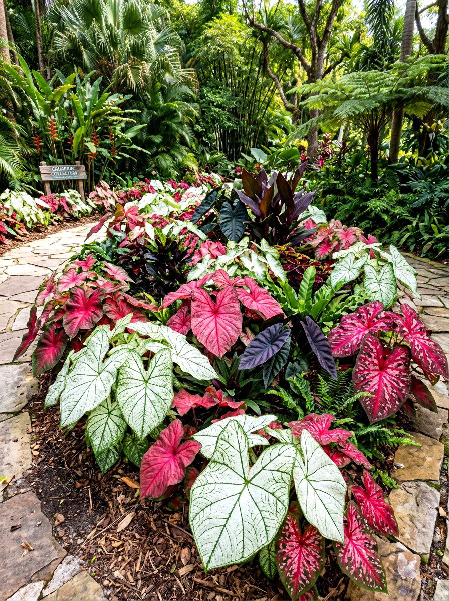 Caladium - 30 shade flower bed ideas