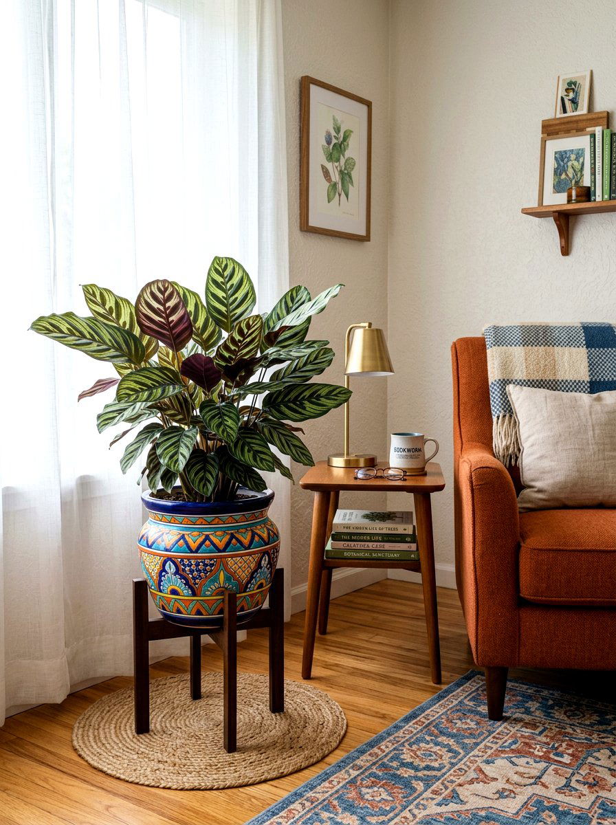 Calathea prayer plant - 30 office plant corner ideas