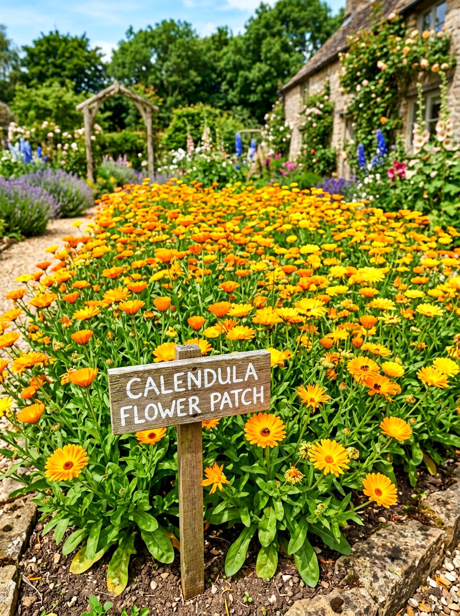 Calendula Flower Patch - 30 medicinal garden ideas