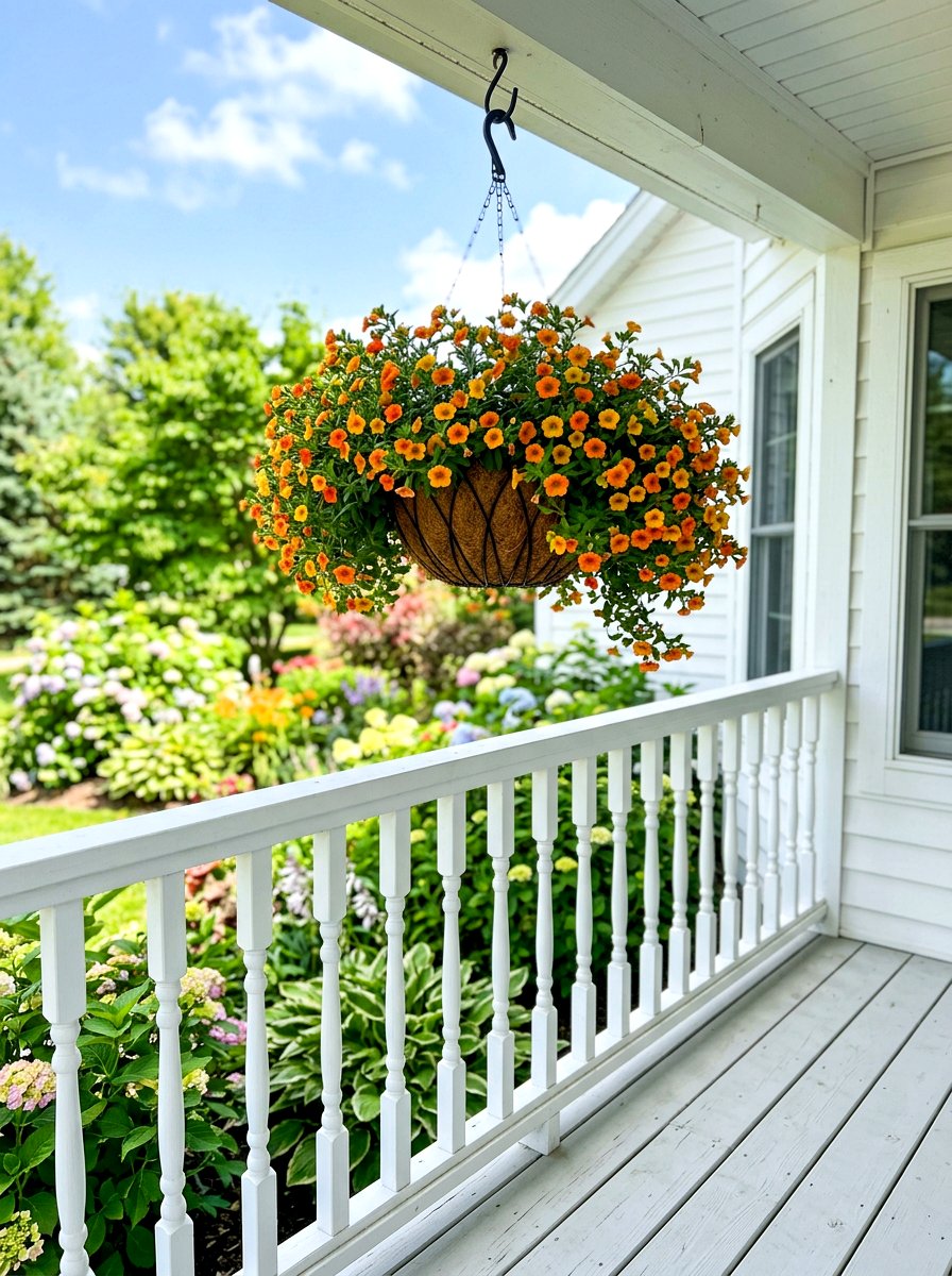 Calibrachoa Hanging Pot - 30 sunny container garden ideas