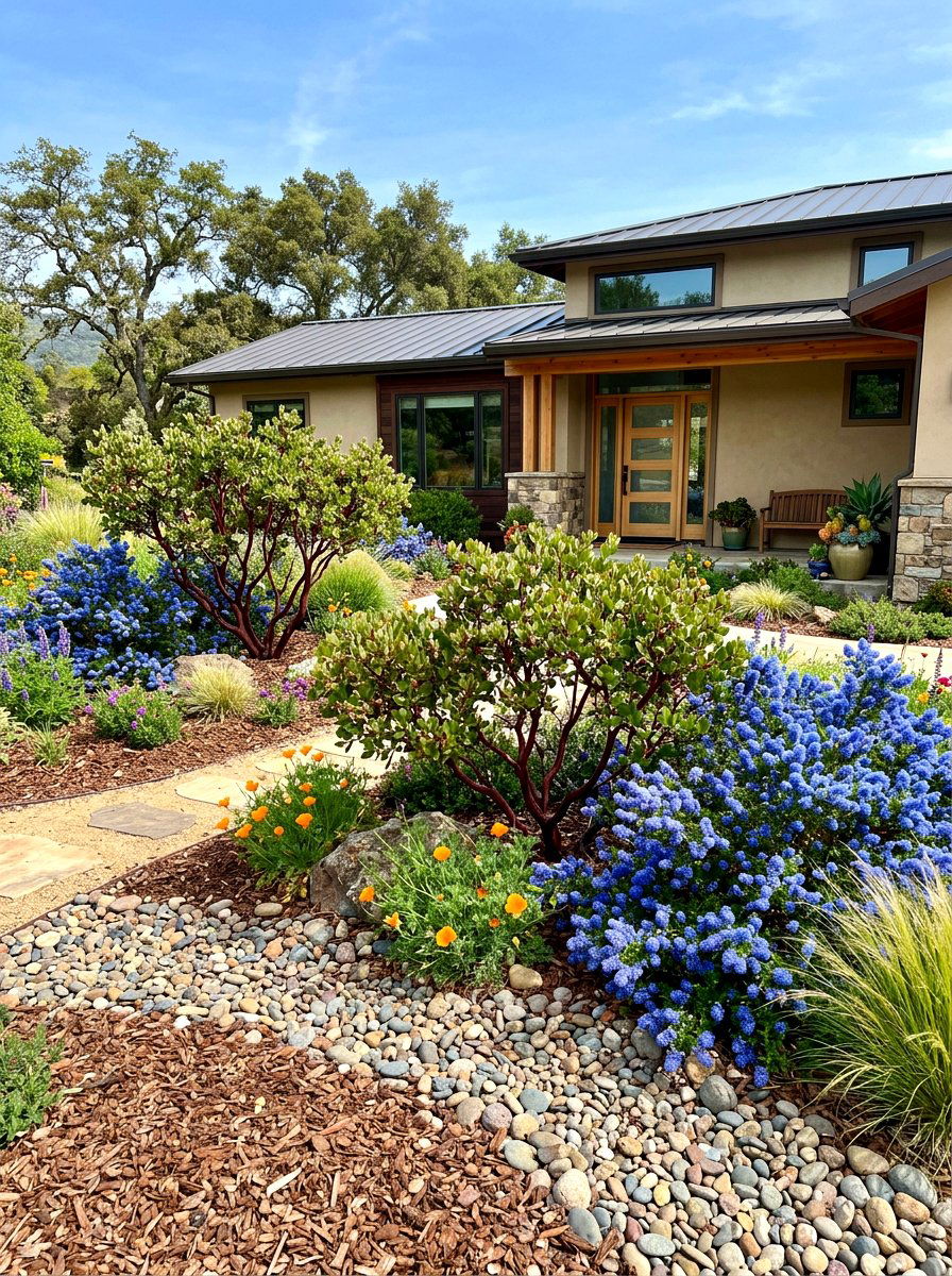 California Native Landscape - 30 xeriscape front yard ideas