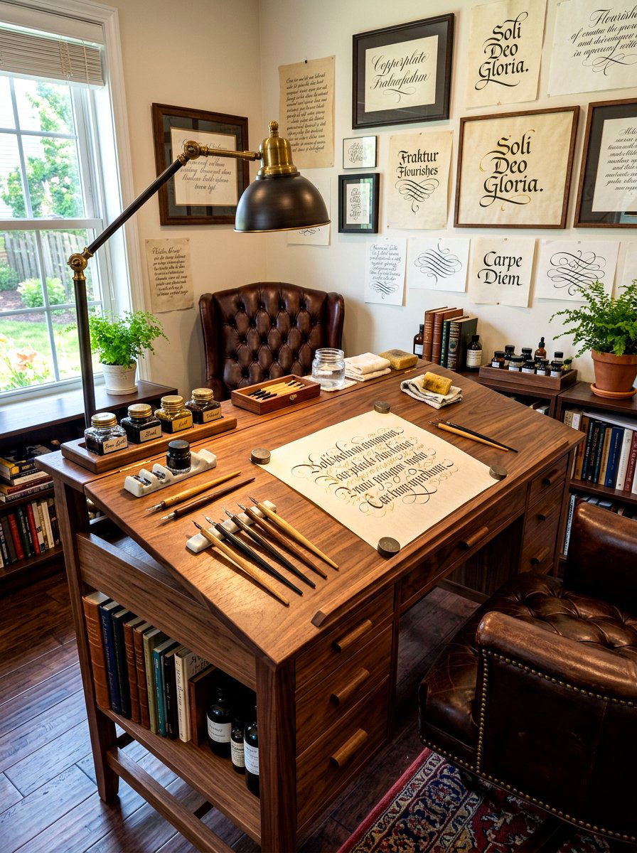 Calligraphy Desk - 30 hobby rich home ideas