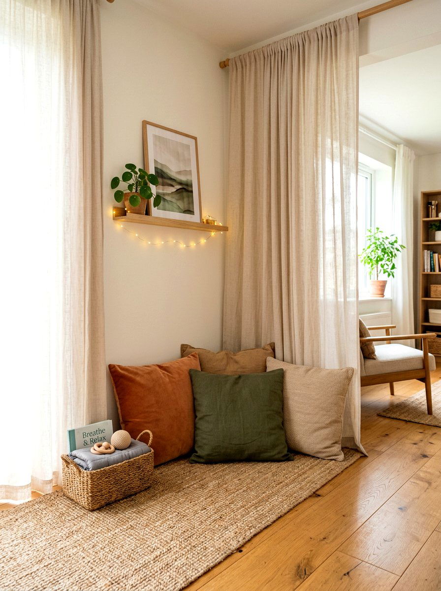 Calm down corner pillows - 30 Montessori playroom aesthetic ideas