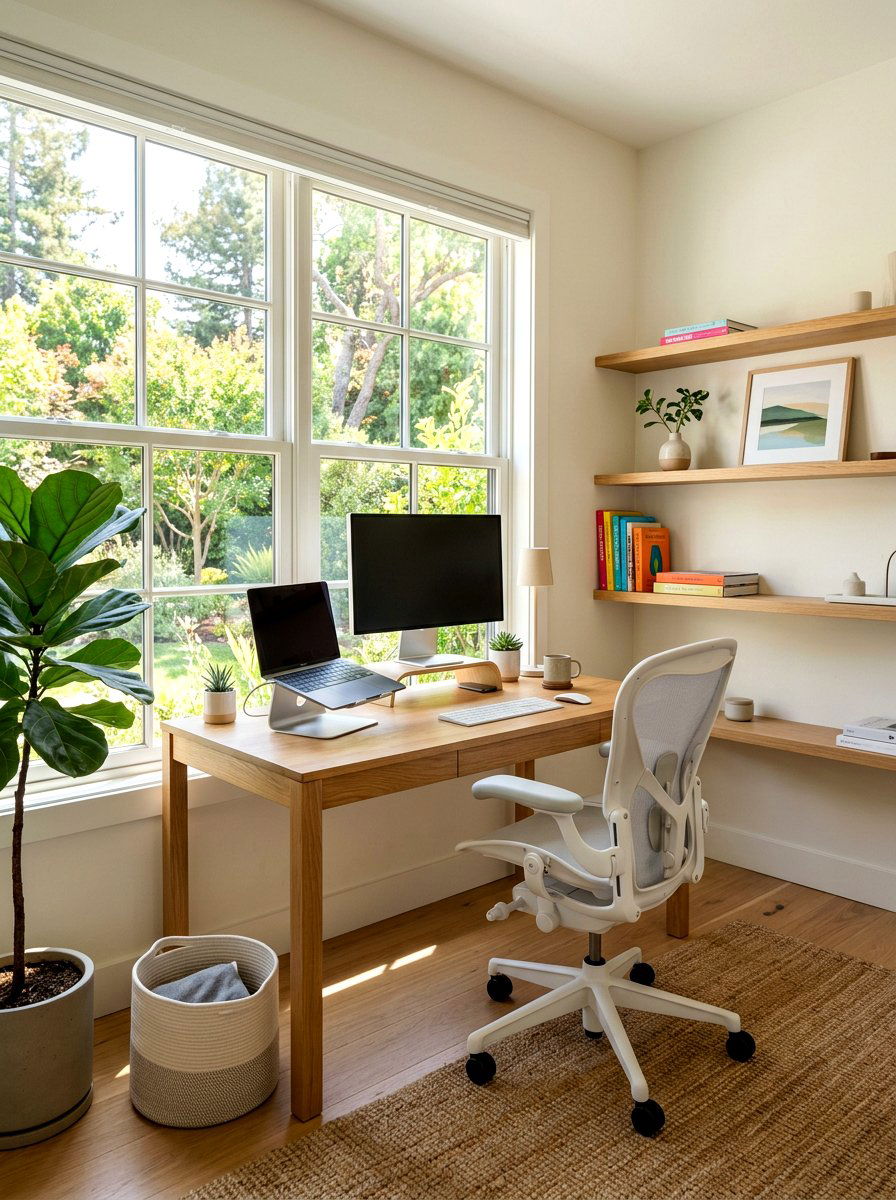 Calm home office - 30 calm minimal decor ideas