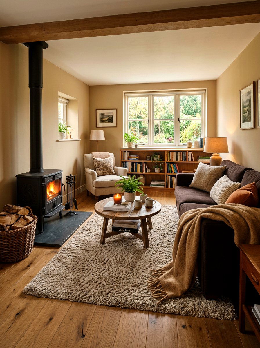 Camel wool throw - 30 tonal brown living room ideas