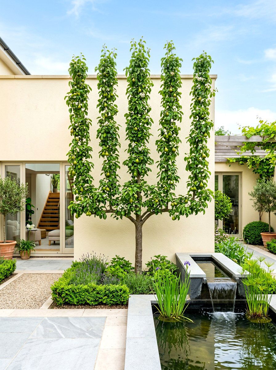 Candelabra Pear Tree - 30 espalier fruit tree wall ideas