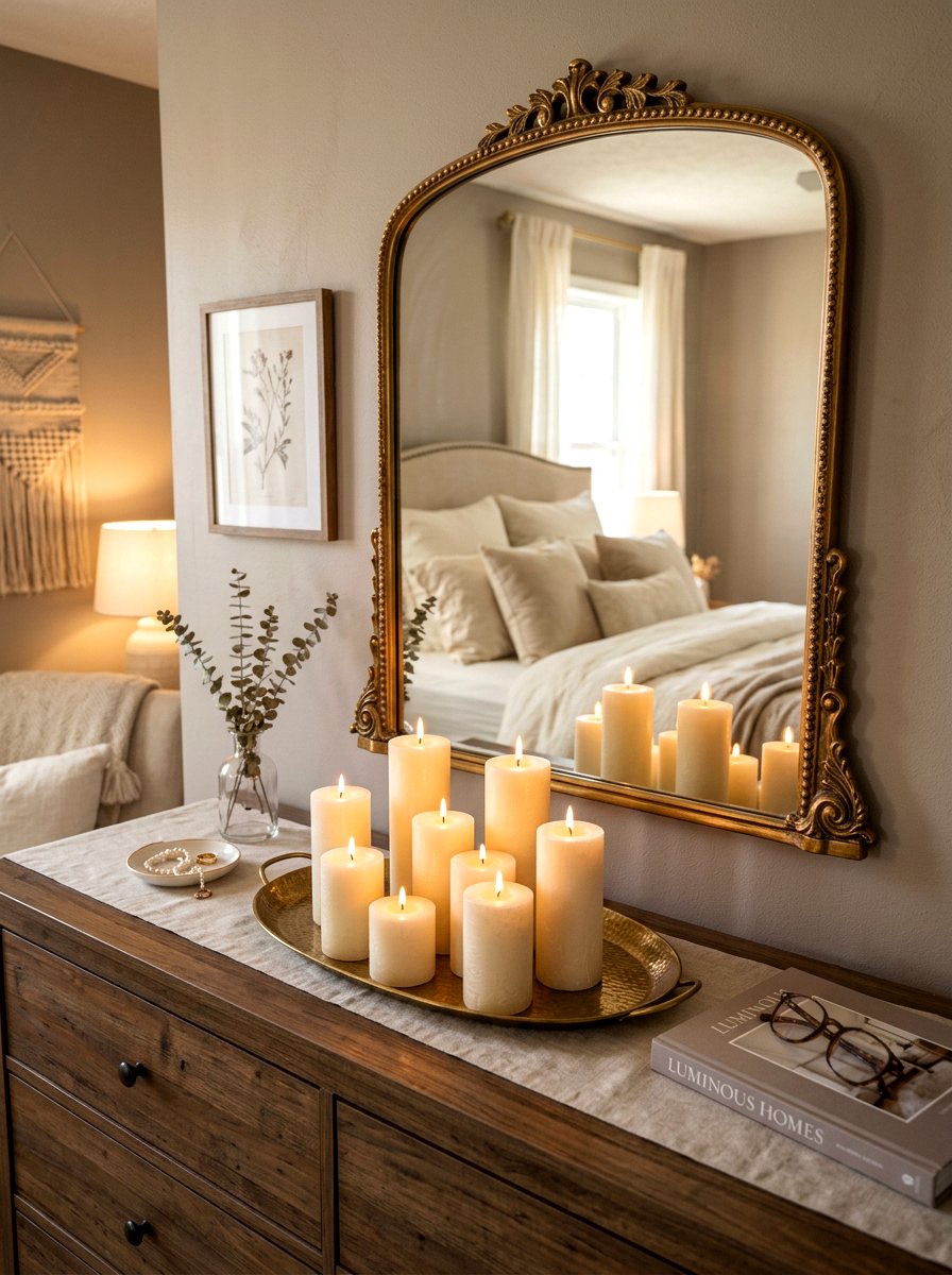 Candle Arrangement On Dresser - 30 phone free bedroom ideas