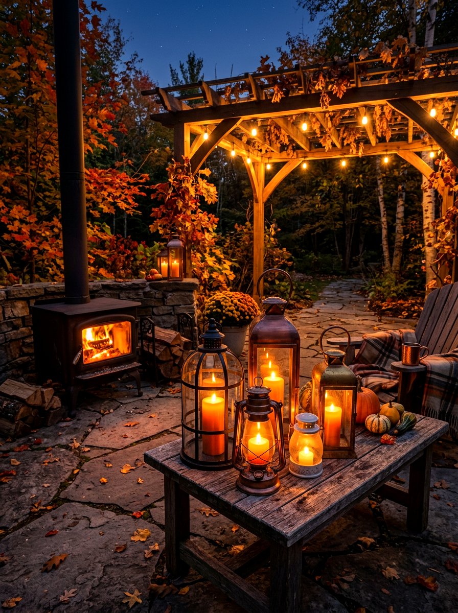 Candle Lantern Cluster - 30 lantern cluster patio ideas
