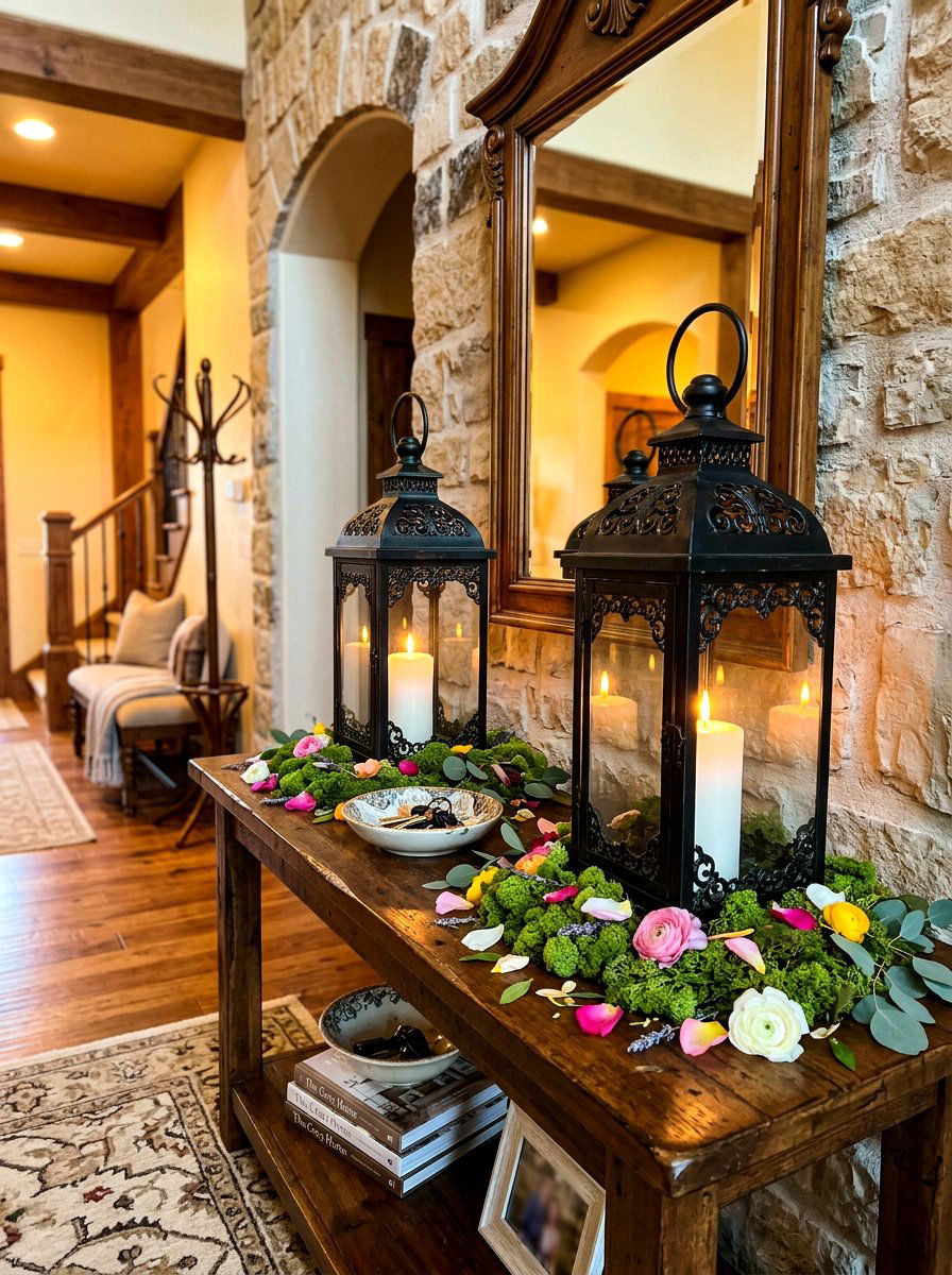 Candle Lantern Entry Table - 30 spring entry table ideas