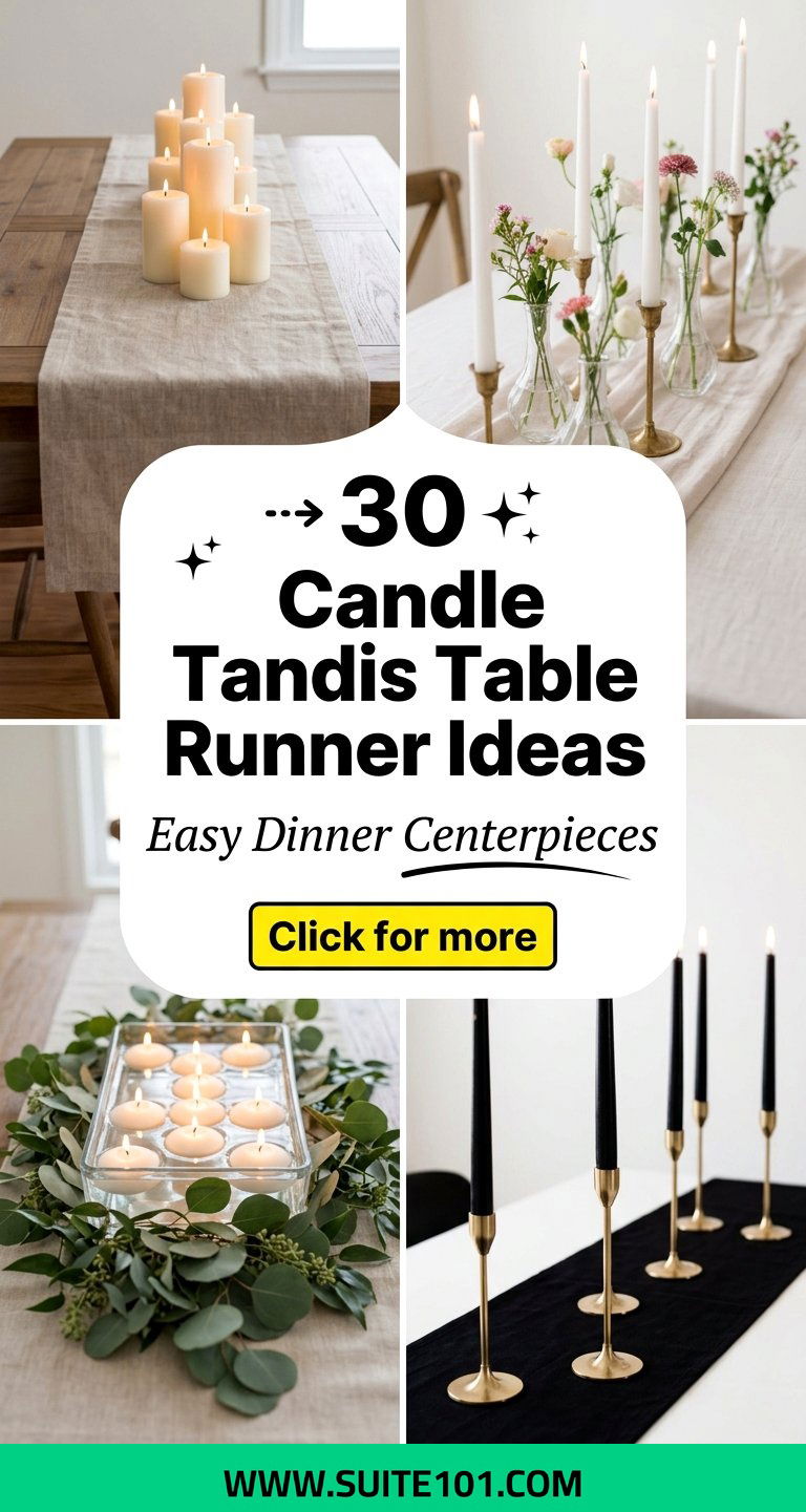 Candle Table Runner Ideas 30 Easy Centerpieces for Dinner - Candle Table Runner Ideas: 30 Easy Centerpieces for Dinner